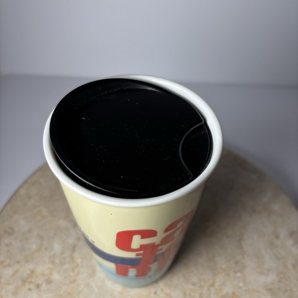 Starbucks Coffee California Beach Sunset Ceramic Travel Tumbler Mug 12 oz w/ Lid - Picture 6 of 9